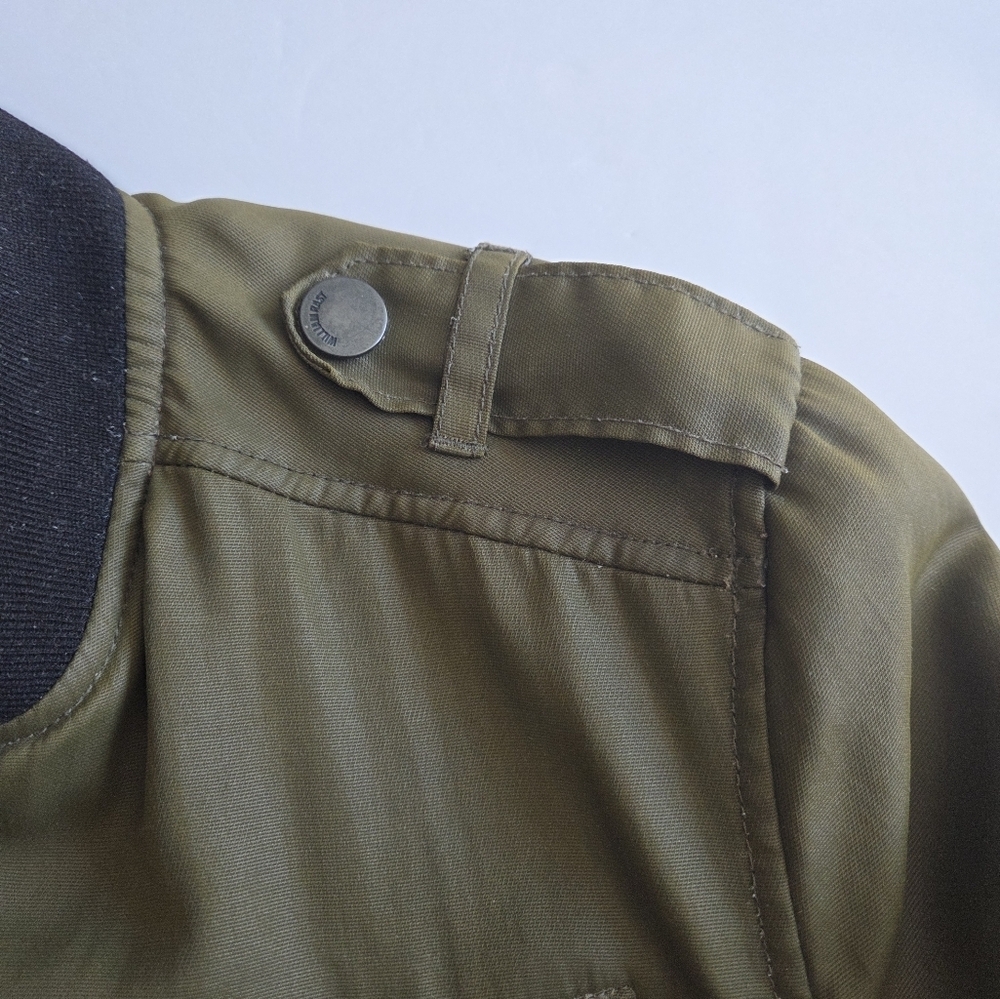 William Rast For Target Olive Bomber Jacket with Black Trim - Picture 10 of 12